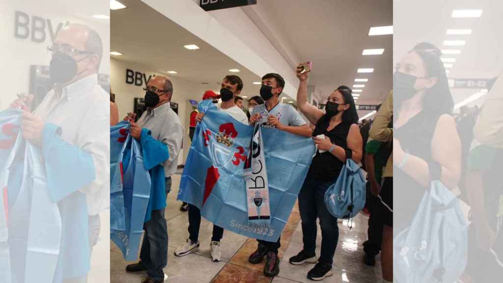 Fans mexicanos recibiendo al Celta