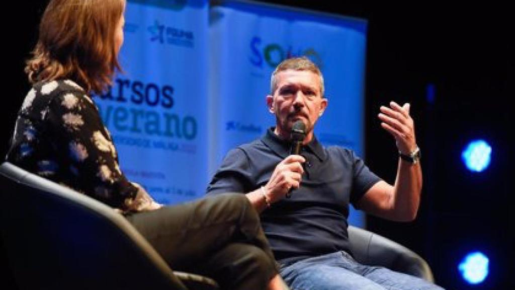 María Casado y Antonio Banderas en el encuentro.