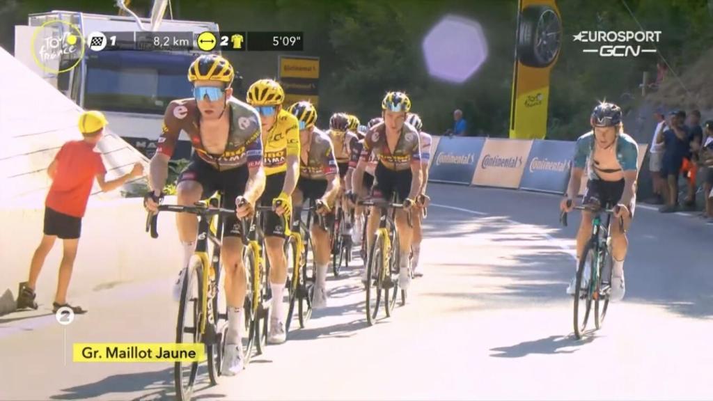 Steven Kruijswijk al frente del pelotón