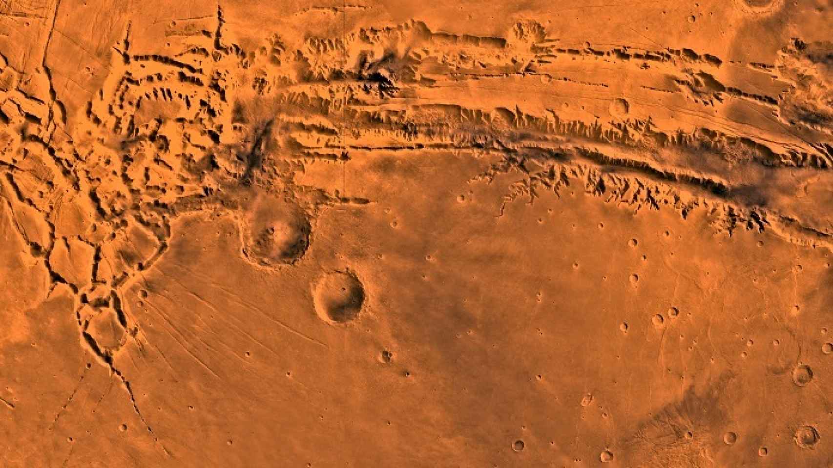 Valles Marineris, en el ecuador de Marte. Imagen: NASA