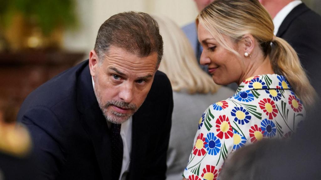 Hunter Biden y su esposa, Melissa Cohen, durante una ceremonia celebrada en la Casa Blanca en julio de 2022