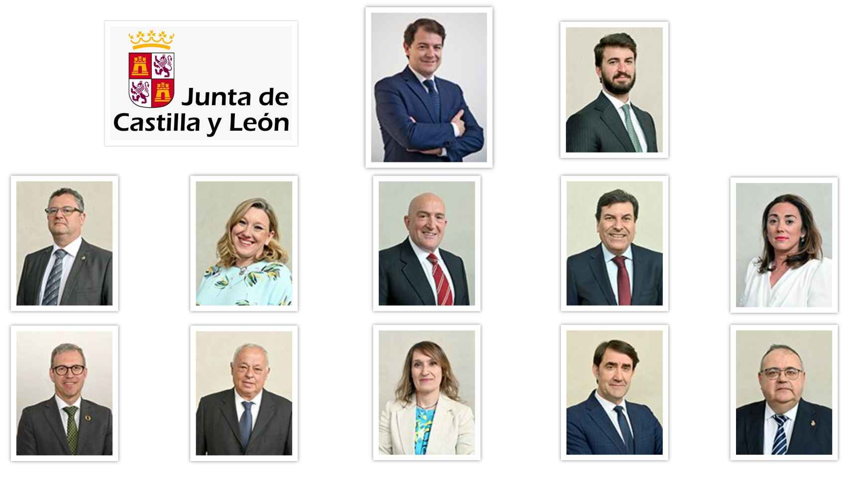 Presidente, vicepresidente y consejeros de la Junta de Castilla y León.