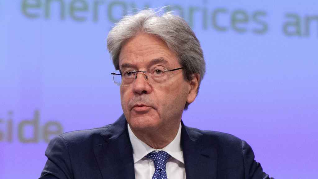 El comisario de Asuntos Económicos, Paolo Gentiloni, durante la rueda de prensa de este jueves