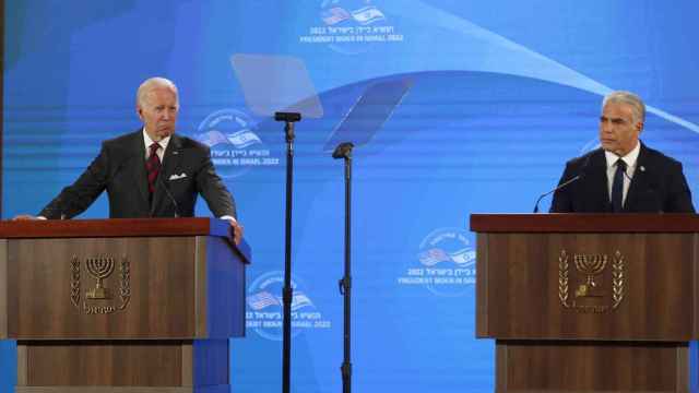 Joe Biden y el primer ministro de Israel,  Yair Lapid.