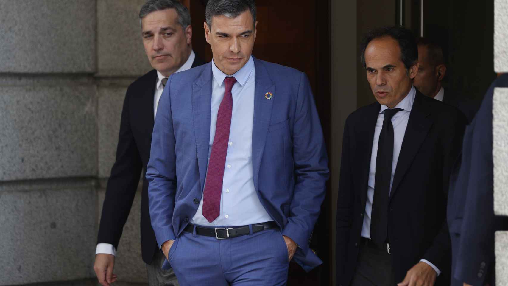 Pedro Sánchez sale del Congreso tras el Debate sobre el estado de la Nación.