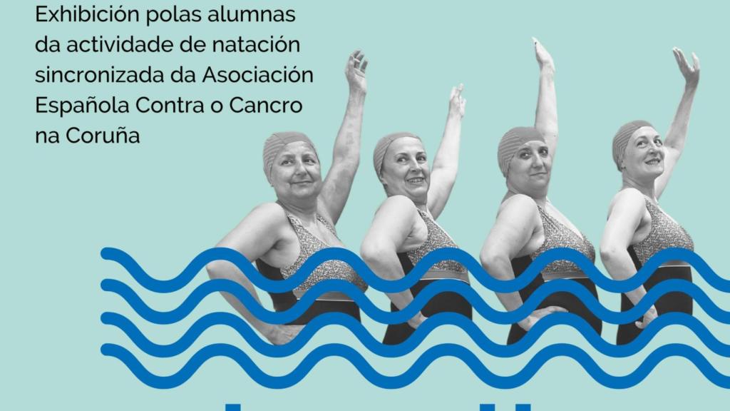 Pacientes oncológicas participan en una exhibición de natación sincronizada en A Coruña