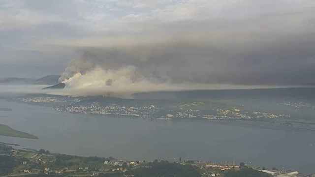 Incendio de Caminha (Portugal) visto desde Santa Trega, en Galicia.