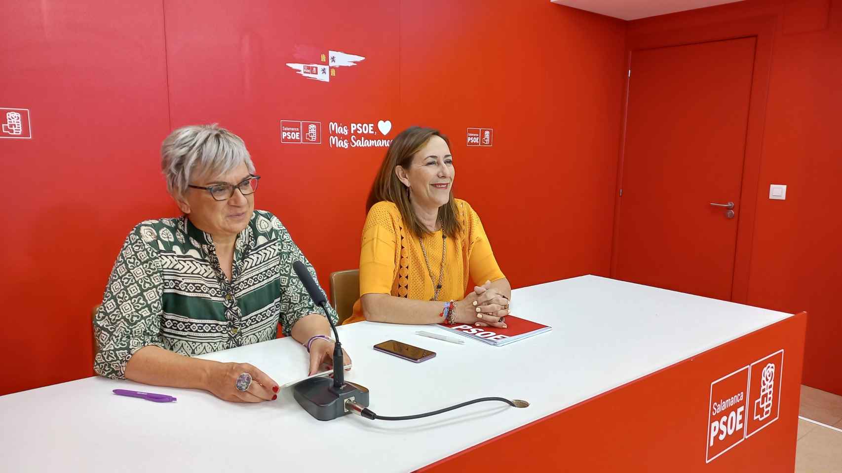 La senadora del PSOE por Salamanca, Elena Diego, junto a la procuradora socialista en las Cortes de Castilla y León, Rosa Rubio.