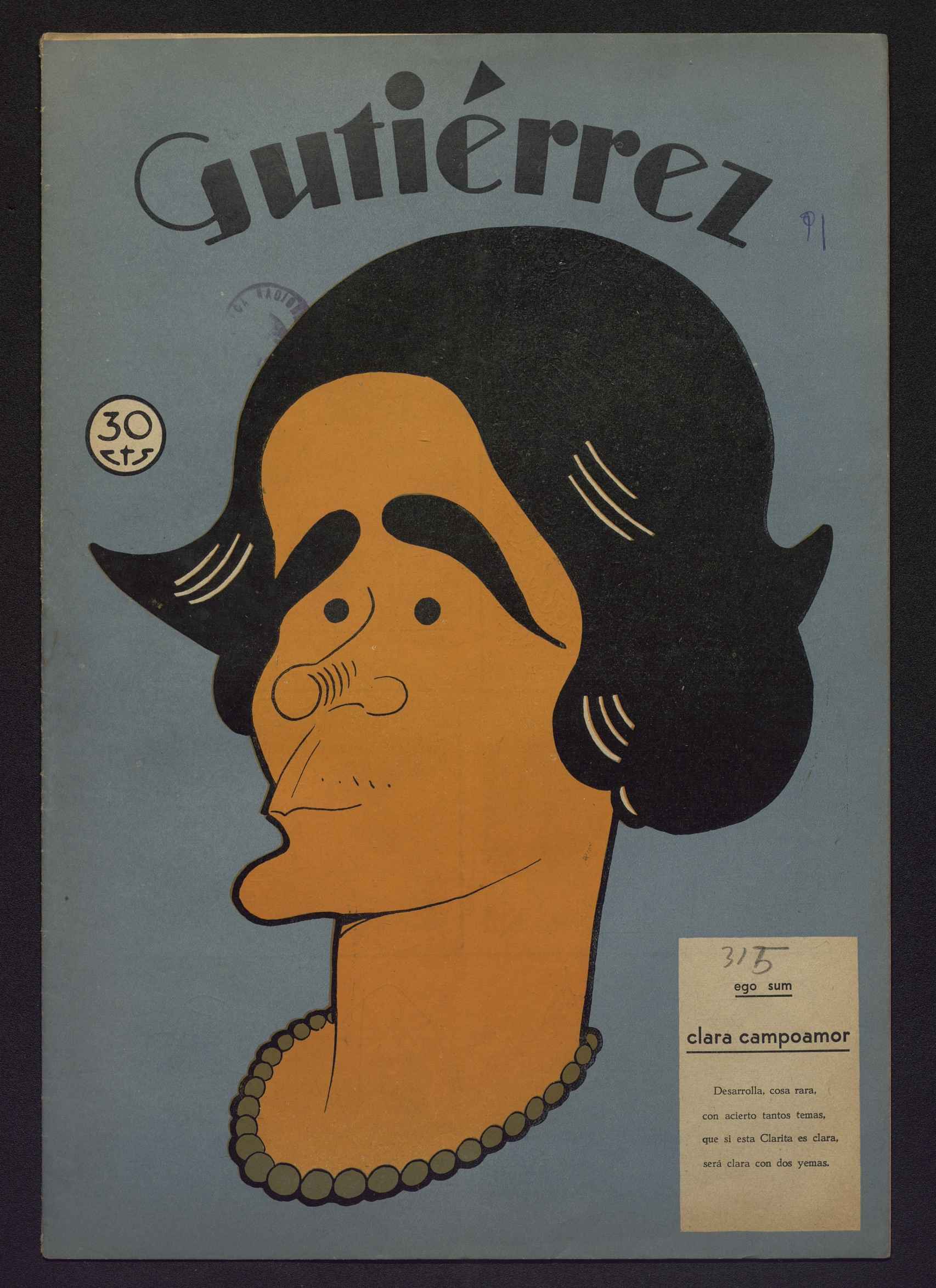 Caricatura de Clara Campoamor en la revista 'Gutiérrez'