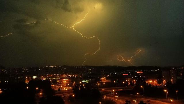 Tormenta en A Coruña en una foto de archivo.