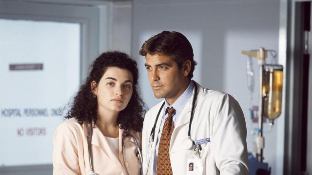 Julianna Margulies y George Clooney, Hathaway y Ross en 'Urgencias'.