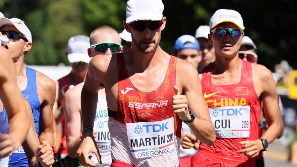 Álvaro Martín, en los 20km marcha del Mundial de Eugene