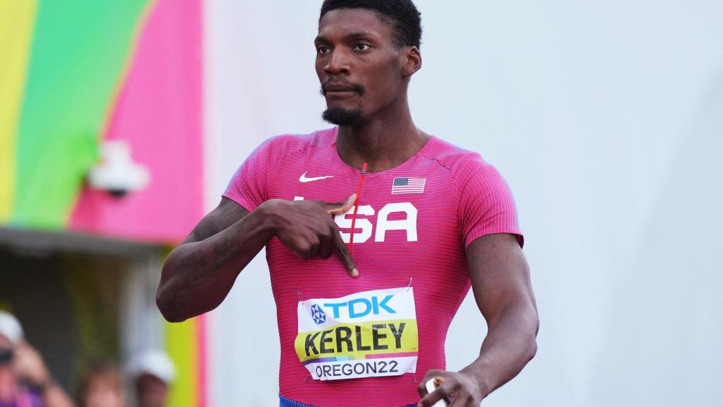 Fred Kerley, después de ganar el oro en el Mundial de Atletismo 2022 en los 100 metros lisos