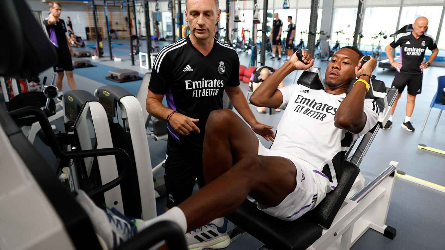 David Alaba, en el entrenamiento del Real Madrid