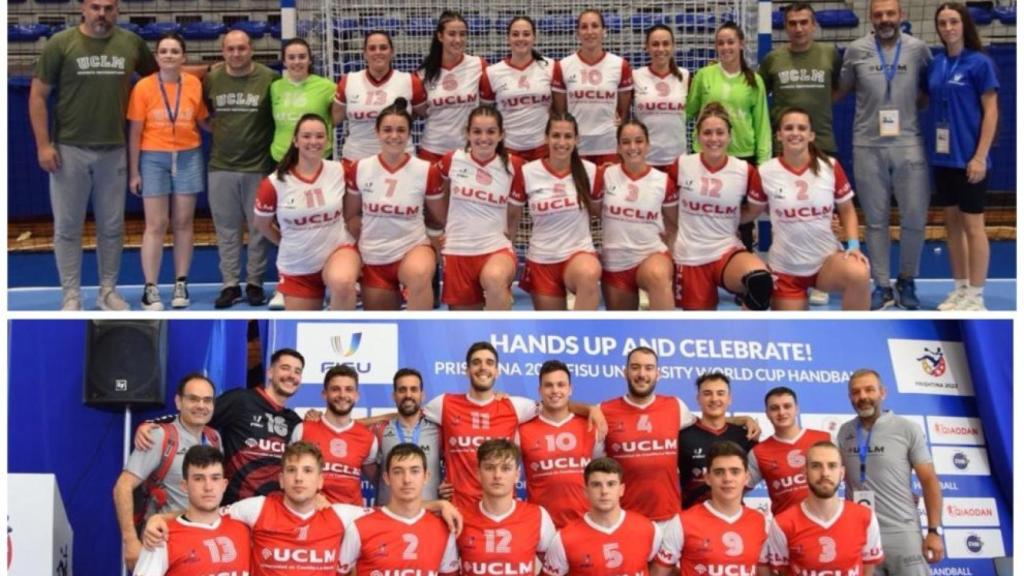 Equipos femenino y masculino de de Balonmano de la UCLM.