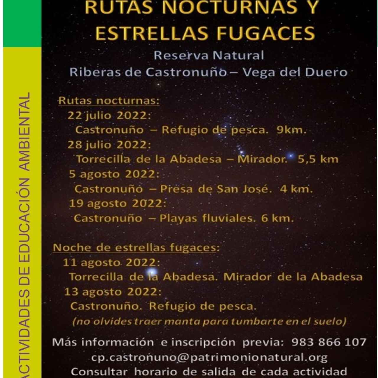 Cartel de las actividades en las Riberas de Castronuño