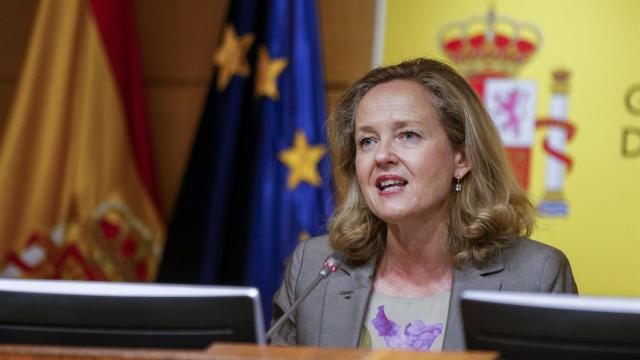 Nadia Calviño, vicepresidenta del Gobierno, durante una rueda de prensa la pasada semana.