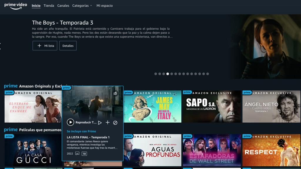 Previsualización automática de tráilers en la nueva app de Prime Video