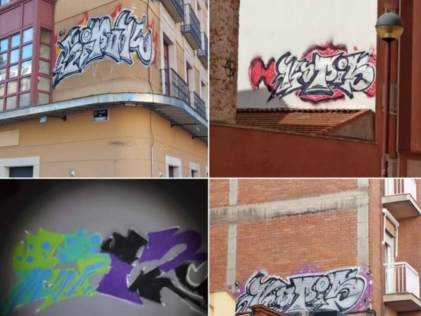 Pintadas del grafitero más activo de Valladolid