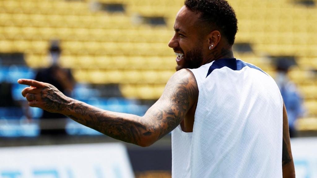 Neymar Jr., en un entrenamiento del PSG