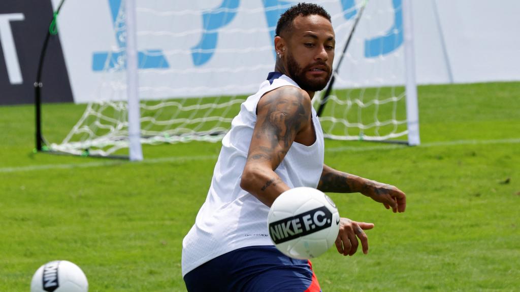 Neymar Jr., en un entrenamiento del PSG