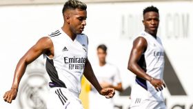 Rodrygo y Vinicius, en un entrenamiento del Real Madrid