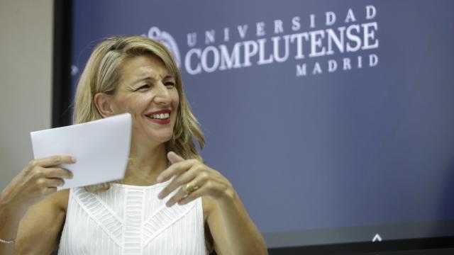 La vicepresidenta segunda del Gobierno, Yolanda Díaz, este lunes.