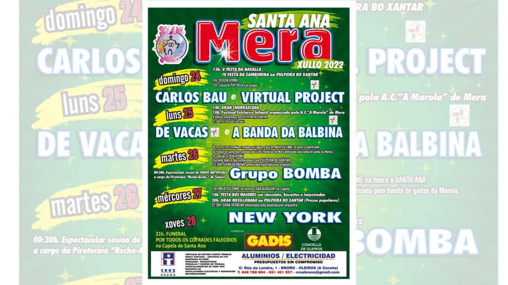 Cartel fiestas de Santa Ana de Mera