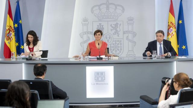 Imagen de archivo de una rueda de prensa tras el Consejo de Ministros.