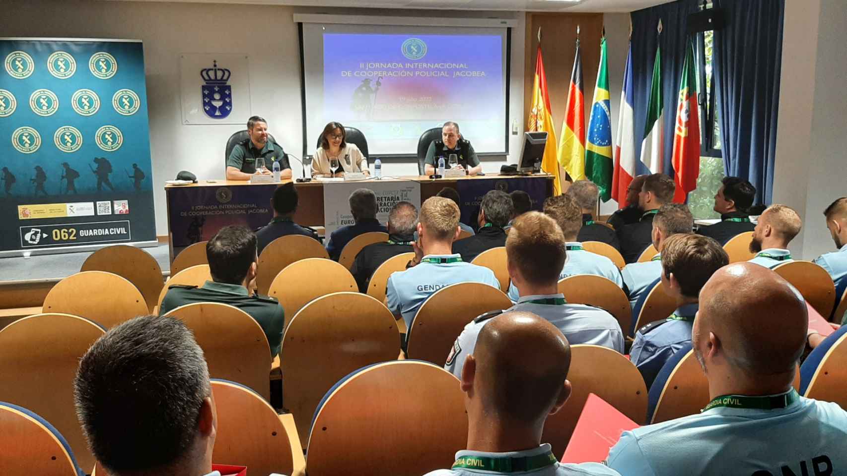 Maica Larriba durante la Jornada Internacional de Cooperación Policial Xacobea.