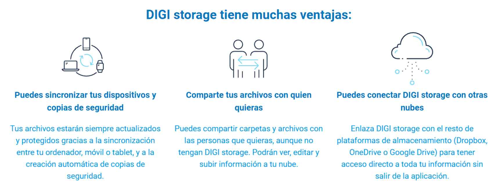 Características de Digi Storage
