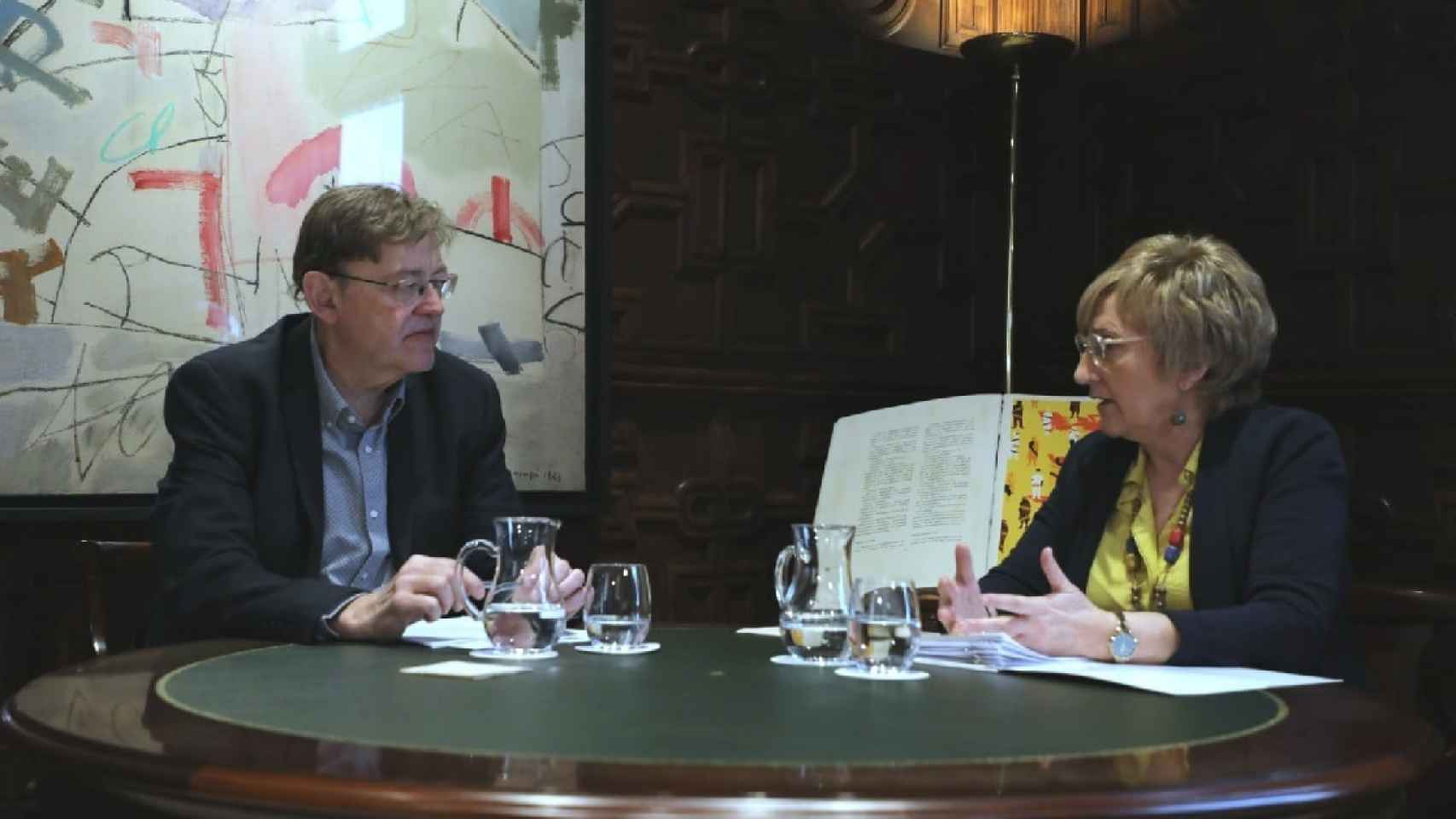 Ximo Puig y Ana Barceló en una reunión reciente.