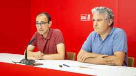 Los socialistas salmantinos David Serrada y Fernando Rubio, esta mañana