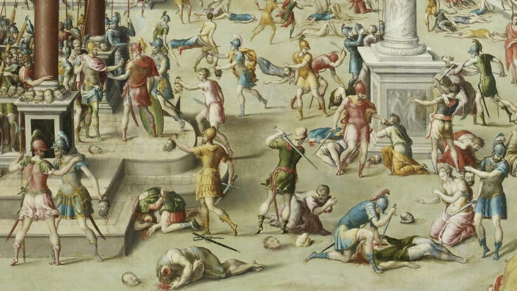 'La masacre de los Triunviros', de Niccolò dell'Abate, Museo del Louvre