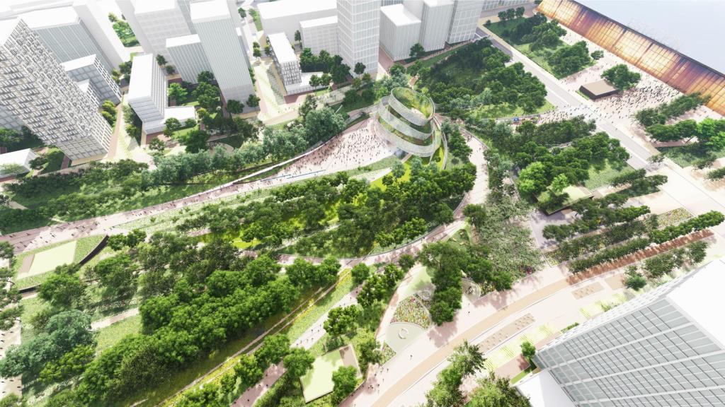 Un boceto de cómo será el Parque Central de Madrid Nuevo Norte.