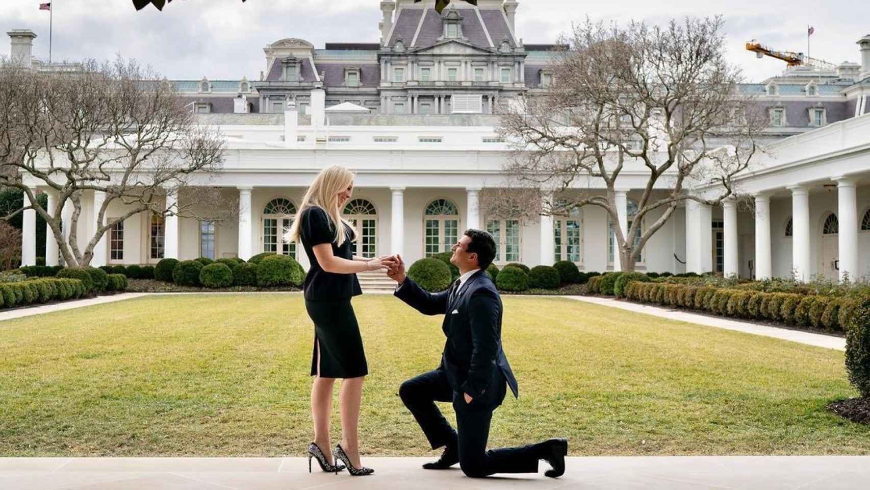 Tiffany Trump y Michael Boulos, el día de la pedida de mano en la Casa Blanca en enero de 2021.
