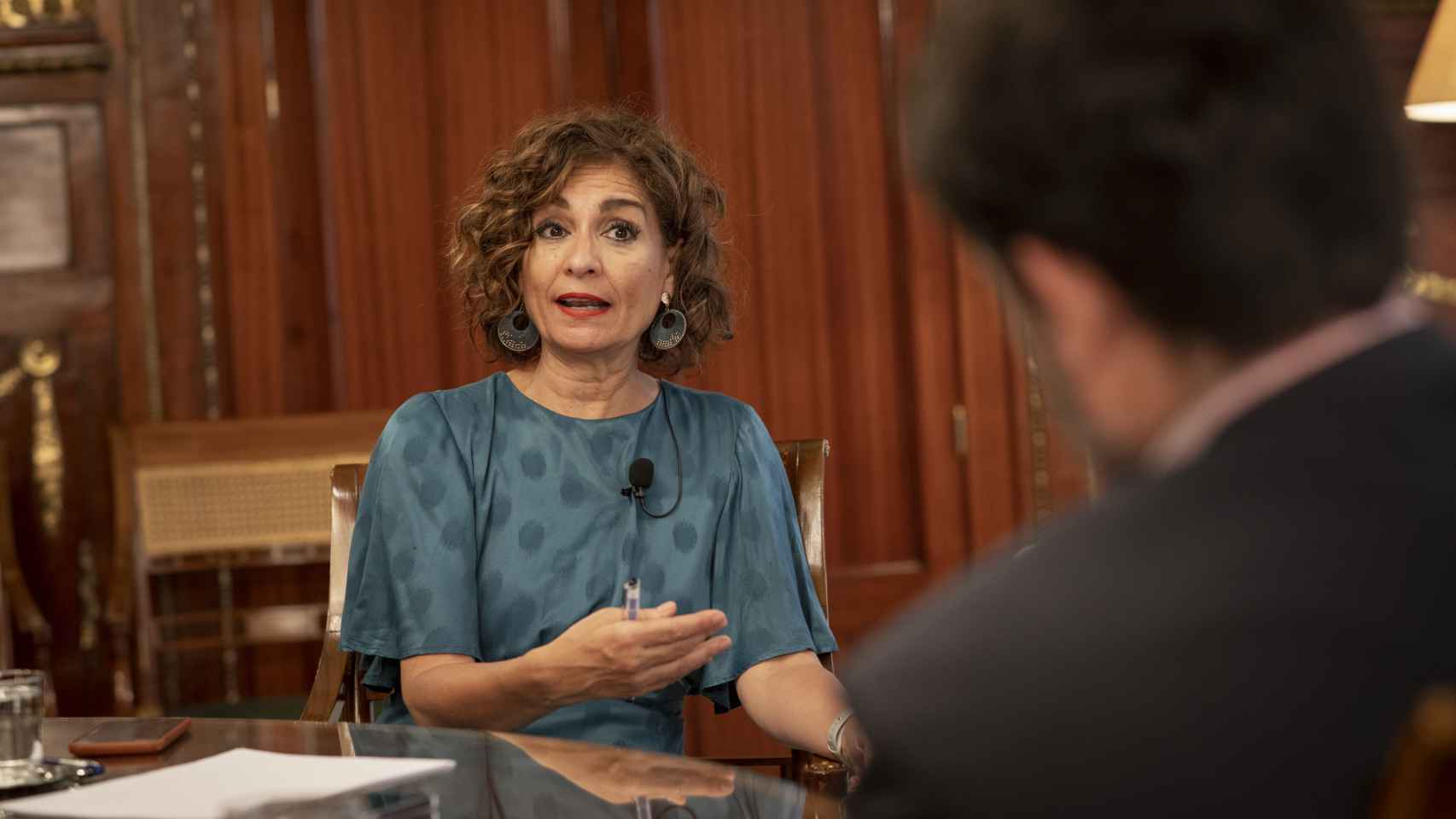 María Jesús Montero, ministra de Hacienda durante la entrevista en EL ESPAÑOL.
