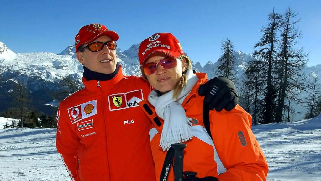 Michael Schumacher y su esposa Corinna durante la época como piloto Ferrari