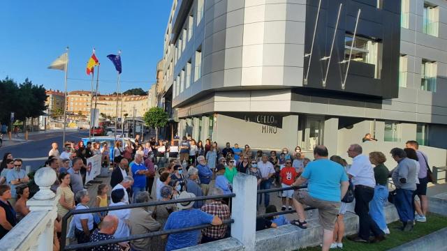 Un momento de la concentración en Miño (A Coruña).