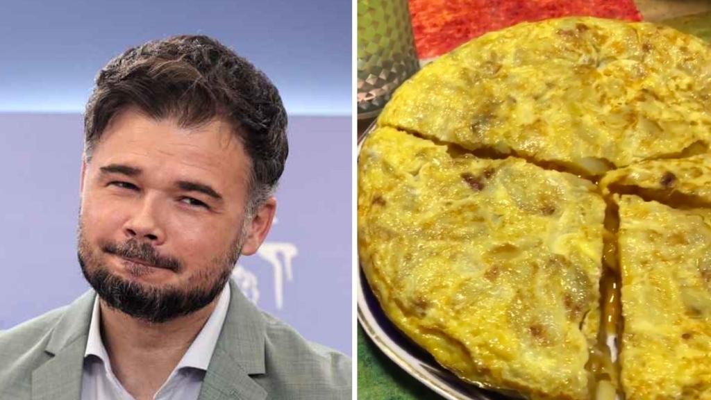 Rufián y una captura de su tortilla llorona.