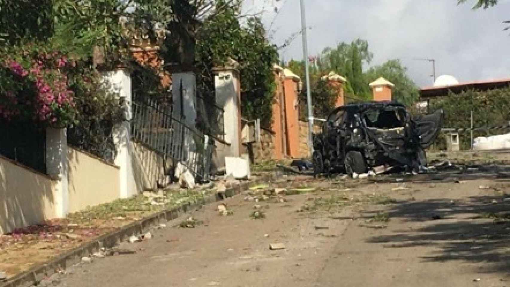 Imagen del atentado de 2018 en una urbanización de Benahavís.
