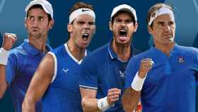 El equipo de la Laver Cup con Nadal, Federer, Murray y Novak Djokovic