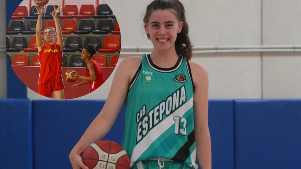 Carla Viegas con la camiseta de su club, CAB Estepona.