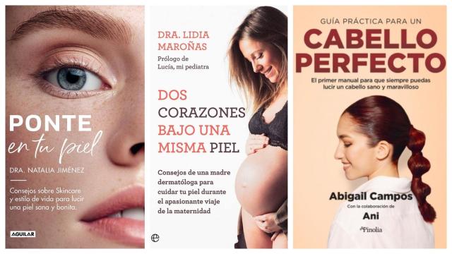 Portadas de los libros de las doctoras Natalia Jiménez y Lidia Maroñas y la periodista Abigail Campos.