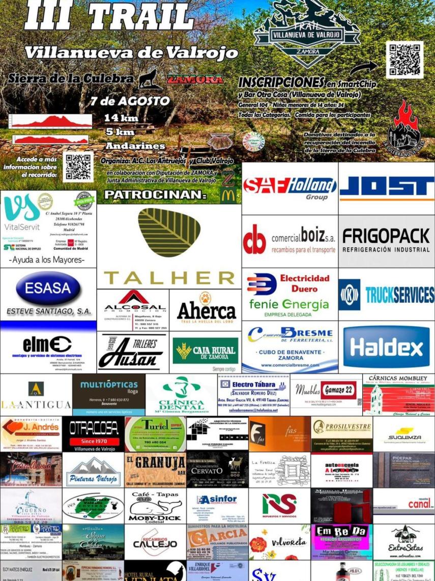 Cartel del Trail Sierra de la Culebra en Villanueva de Valrojo