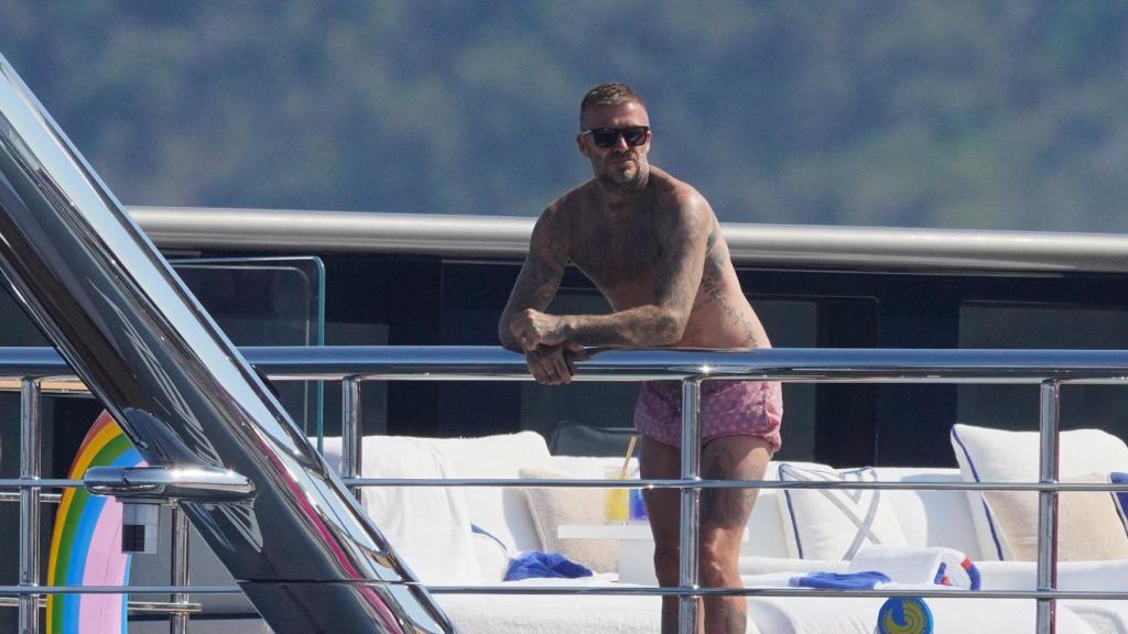David Beckham captado por los fotógrafos mientras disfrutaba de Saint Tropez.