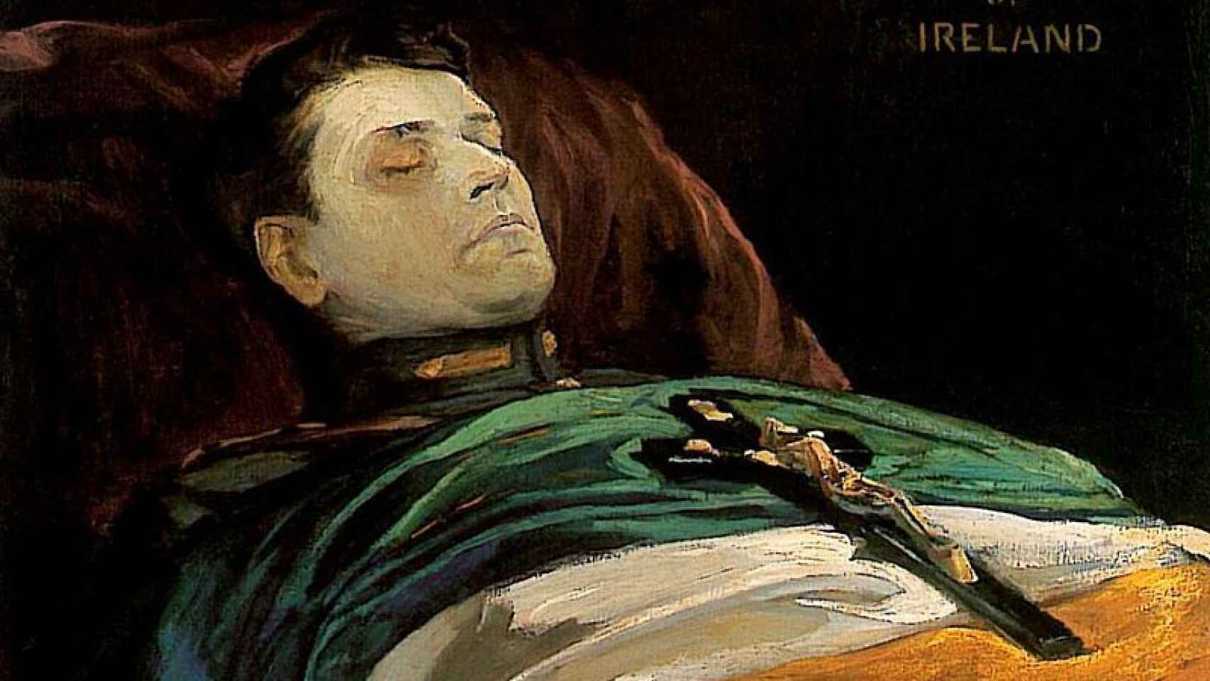 Michael Collins de cuerpo presente pintado por John Lavery