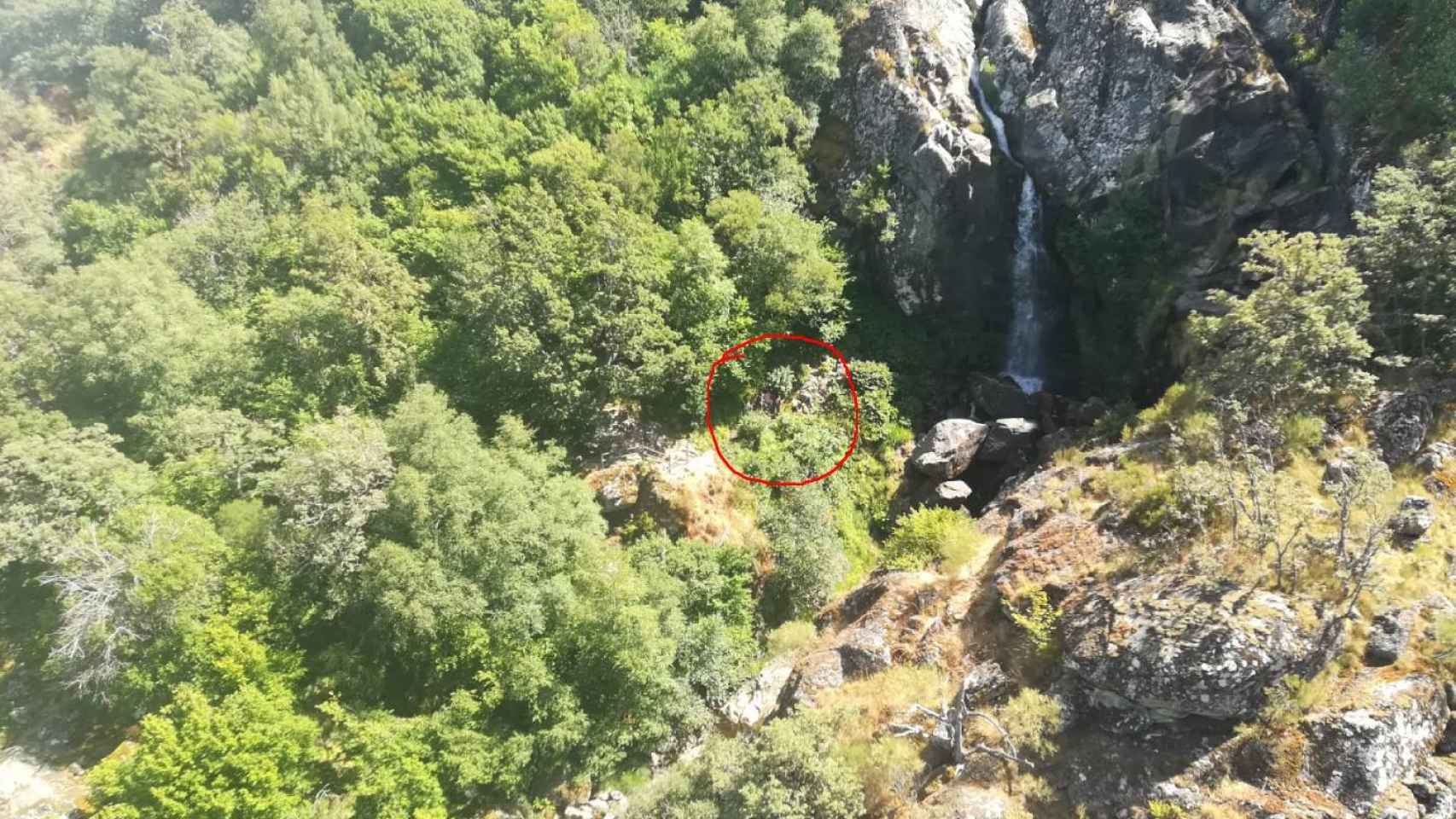 Lugar de rescate de las cascadas del Sotillo