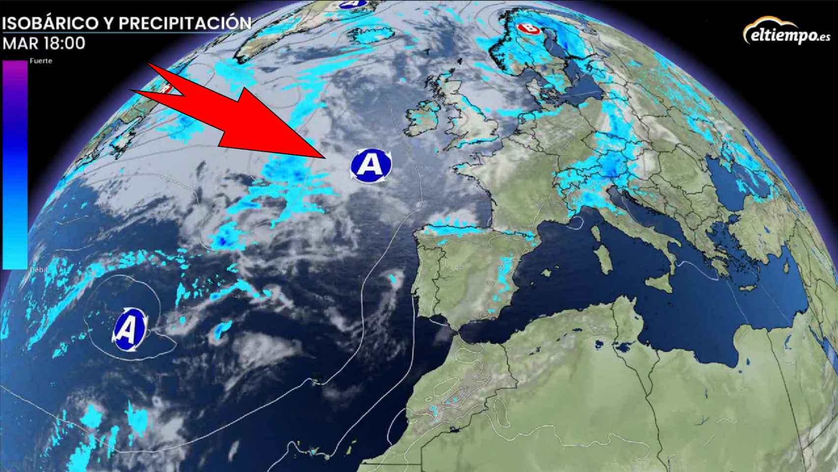 Las altas presiones impulsan lluvias intermitentes en zonas de España. ElTiempo.es