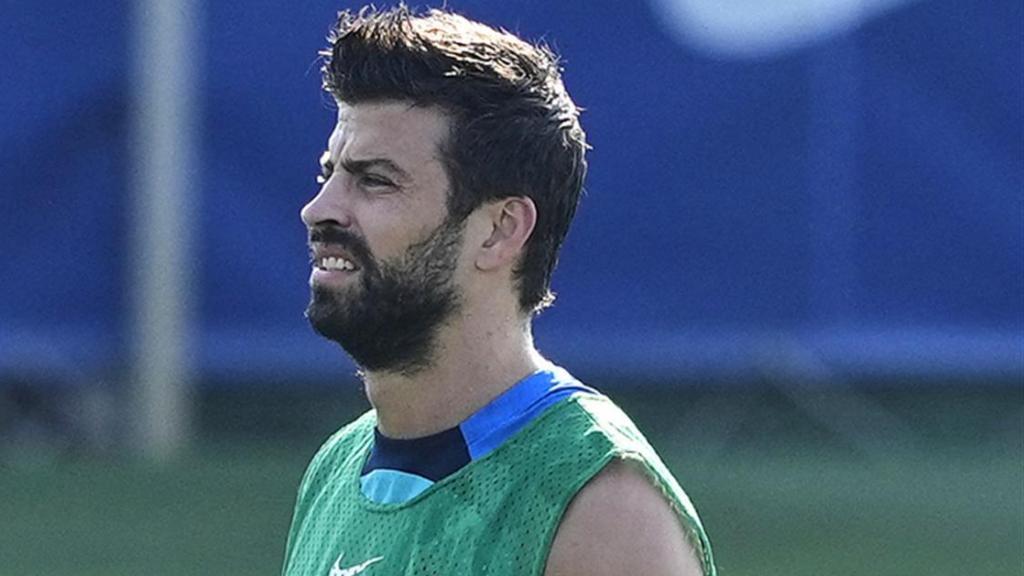 Gerard Piqué, en un entrenamiento del FC Barcelona